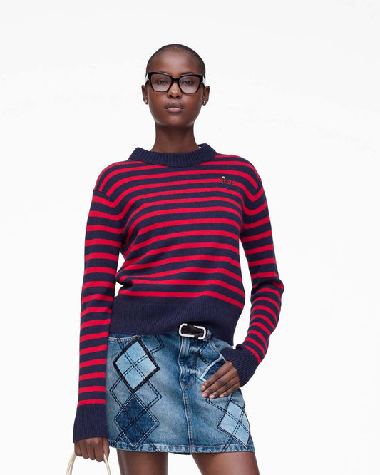 Joy Striped Crewneck Navy/Red Marc Jacobs