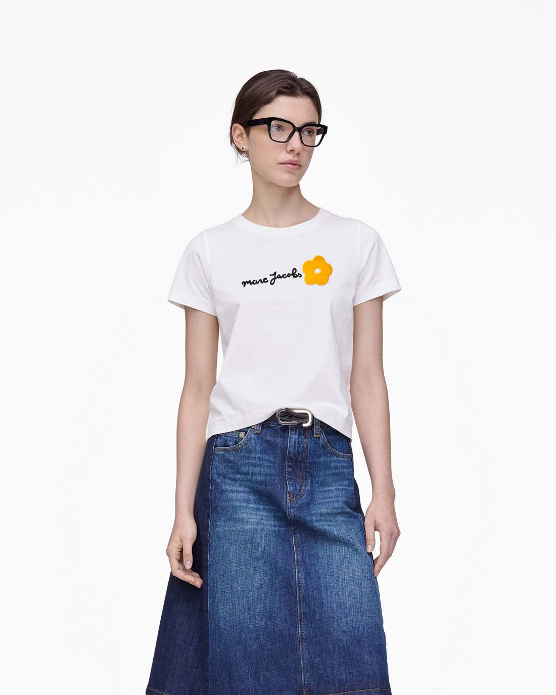 Daisy Logo Slim Tee White Marc Jacobs