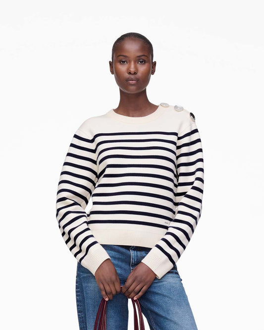 Breton Stripe Crewneck White/Navy Marc Jacobs