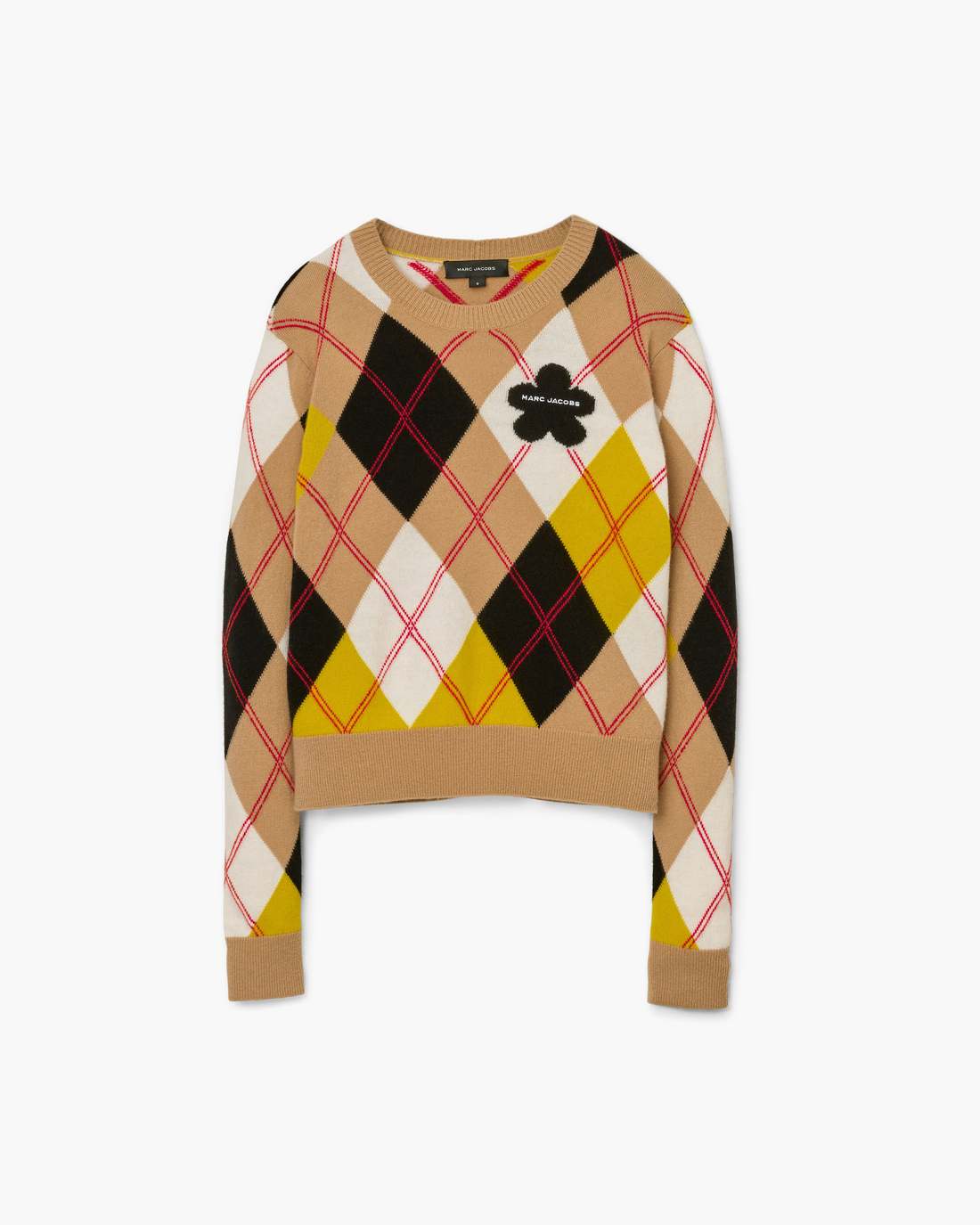 Preppy Daisy Argyle Crewneck Joy Yellow Multi Marc Jacobs