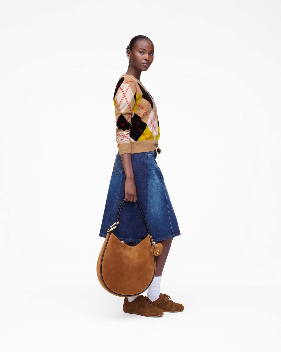 Preppy Daisy Argyle Crewneck Joy Yellow Multi Marc Jacobs