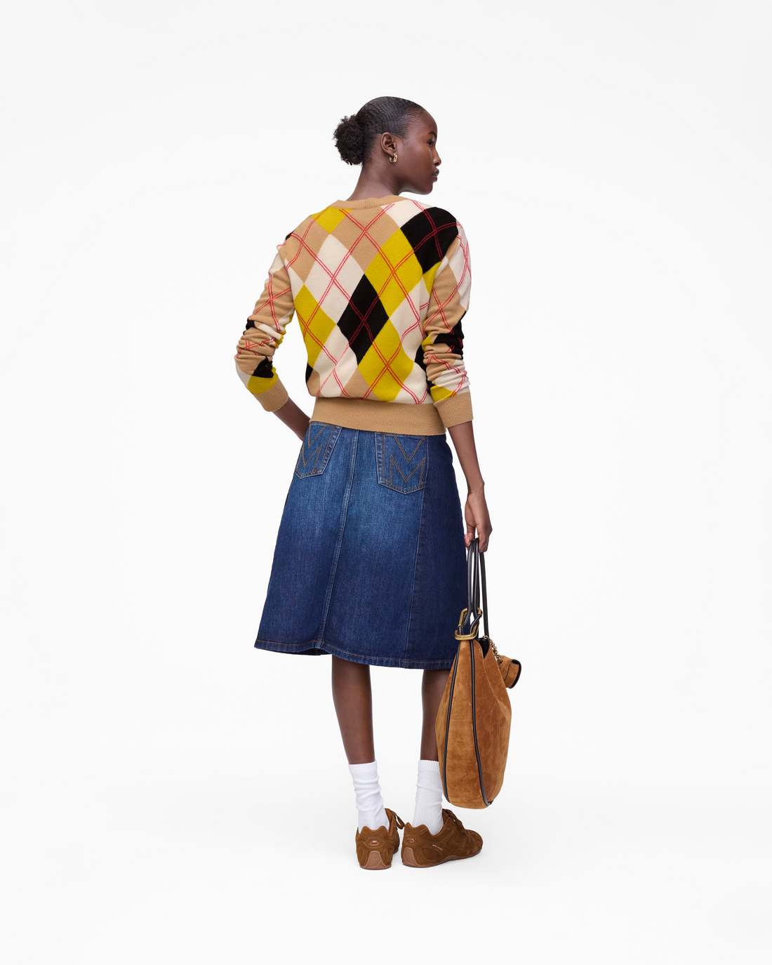 Preppy Daisy Argyle Crewneck Joy Yellow Multi Marc Jacobs