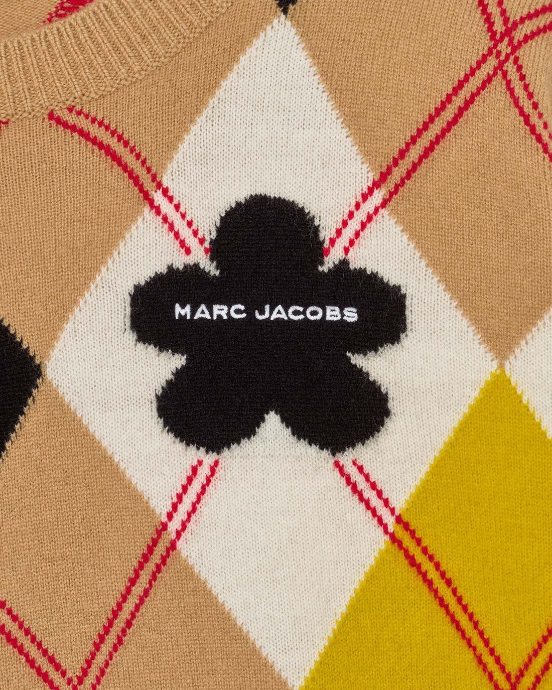 Preppy Daisy Argyle Crewneck Joy Yellow Multi Marc Jacobs