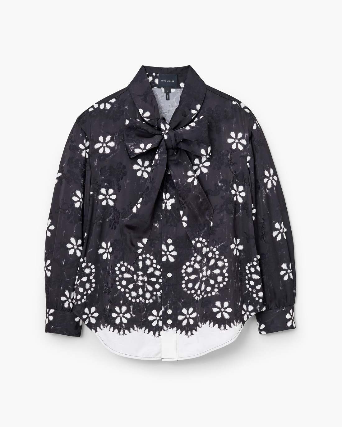 Trompe L'Oeil Eyelet Bow Blouse Black/White Marc Jacobs