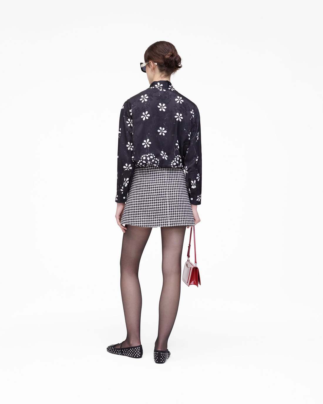 Trompe L'Oeil Eyelet Bow Blouse Black/White Marc Jacobs