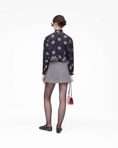 Trompe L'Oeil Eyelet Bow Blouse Black/White Marc Jacobs