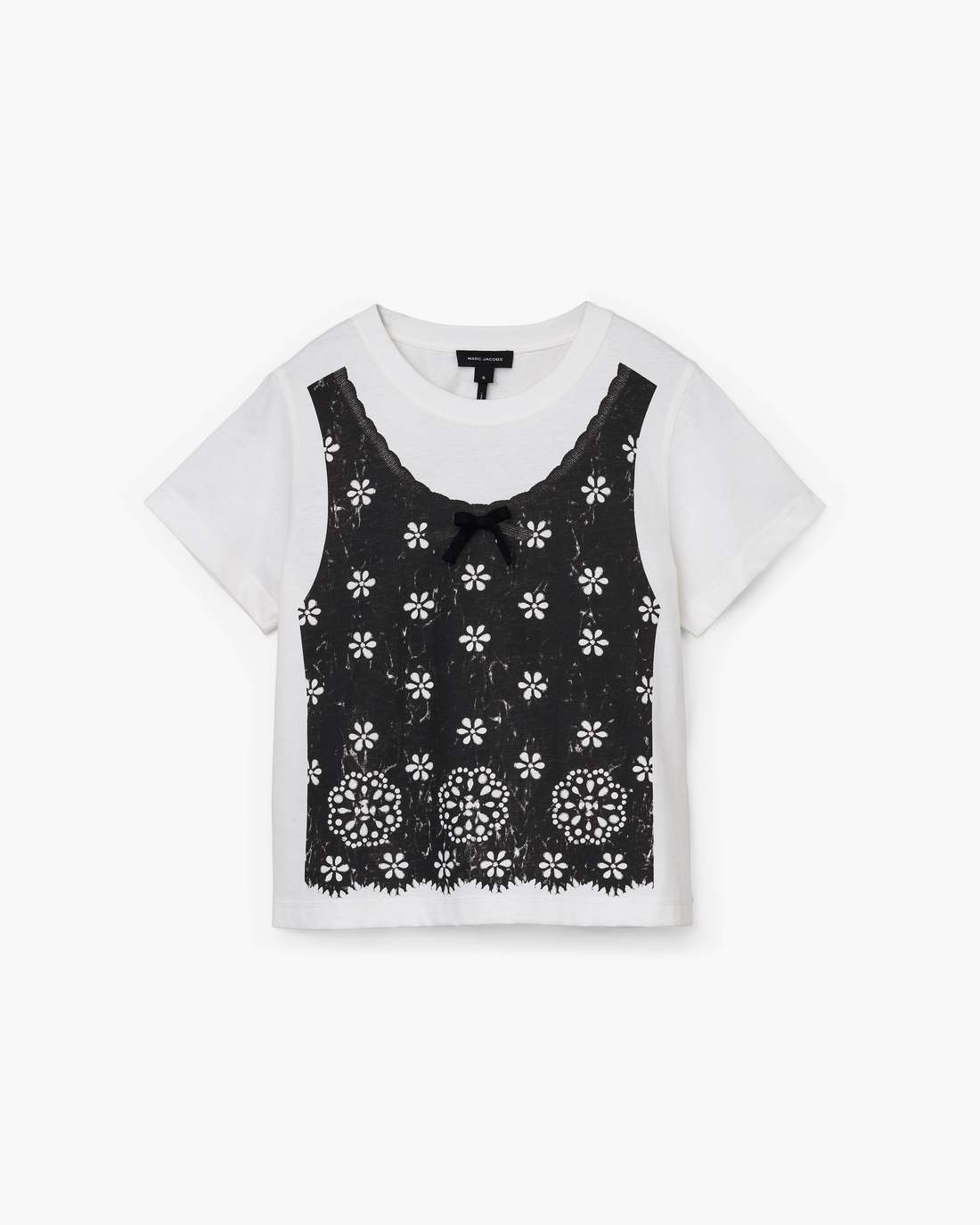 Trompe L'Oeil Eyelet Slim Tee White Multi Marc Jacobs