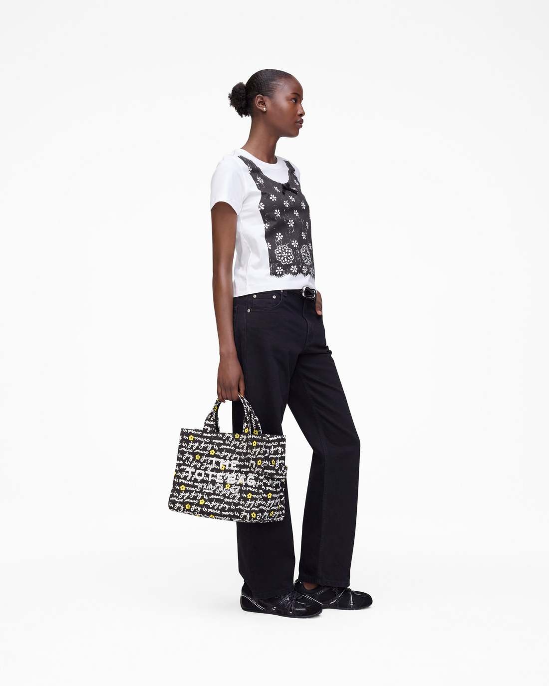 Trompe L'Oeil Eyelet Slim Tee White Multi Marc Jacobs