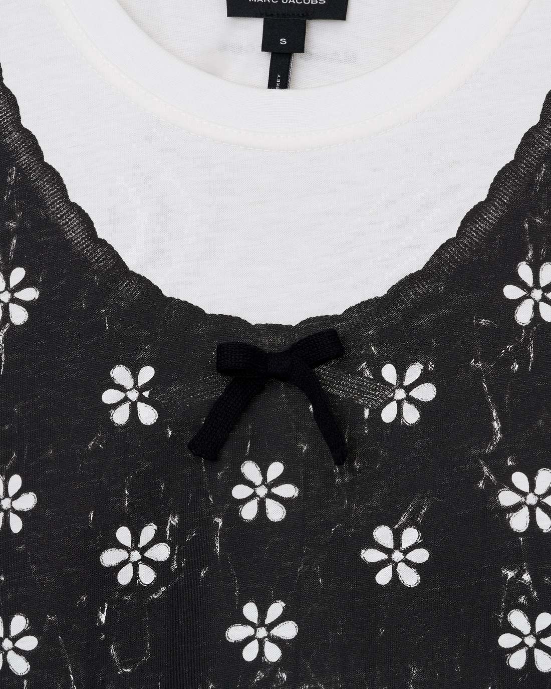 Trompe L'Oeil Eyelet Slim Tee White Multi Marc Jacobs