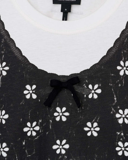 Trompe L'Oeil Eyelet Slim Tee White Multi Marc Jacobs