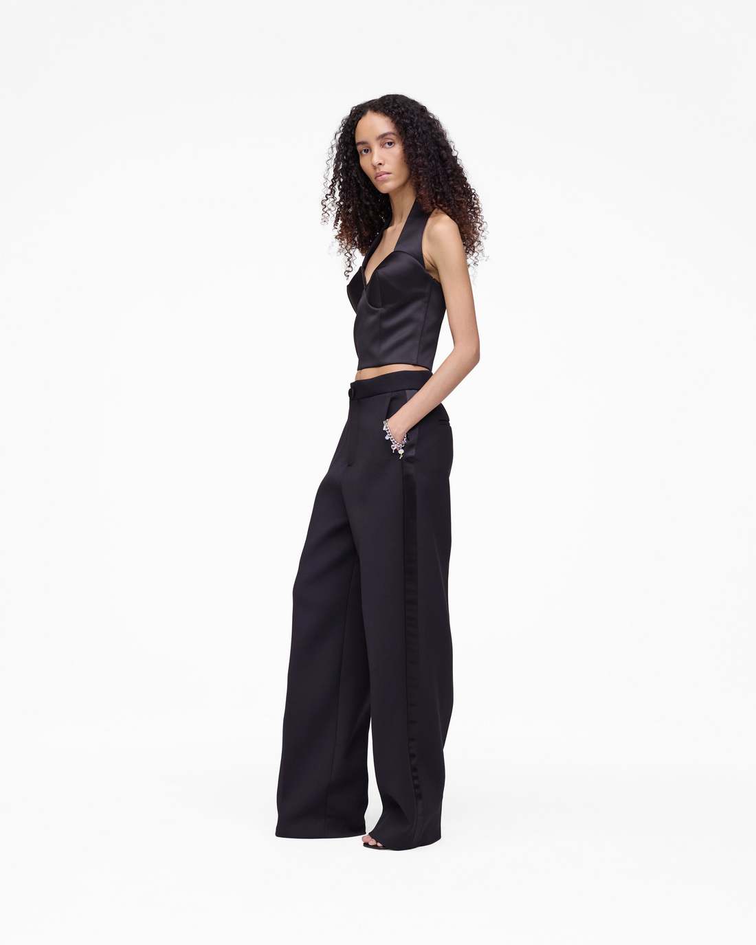 Sculpted Satin Halter Top Black Marc Jacobs