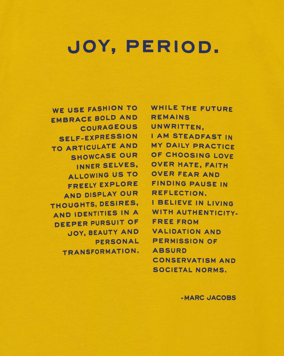 Joy. Slim Tee Joy Yellow Marc Jacobs