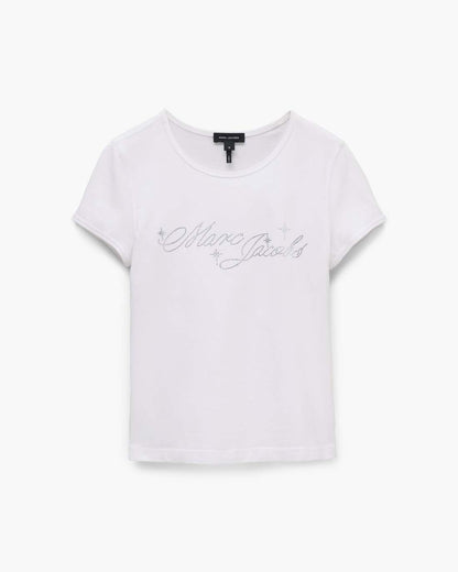 Charm Logo Shrunken Tee White Marc Jacobs