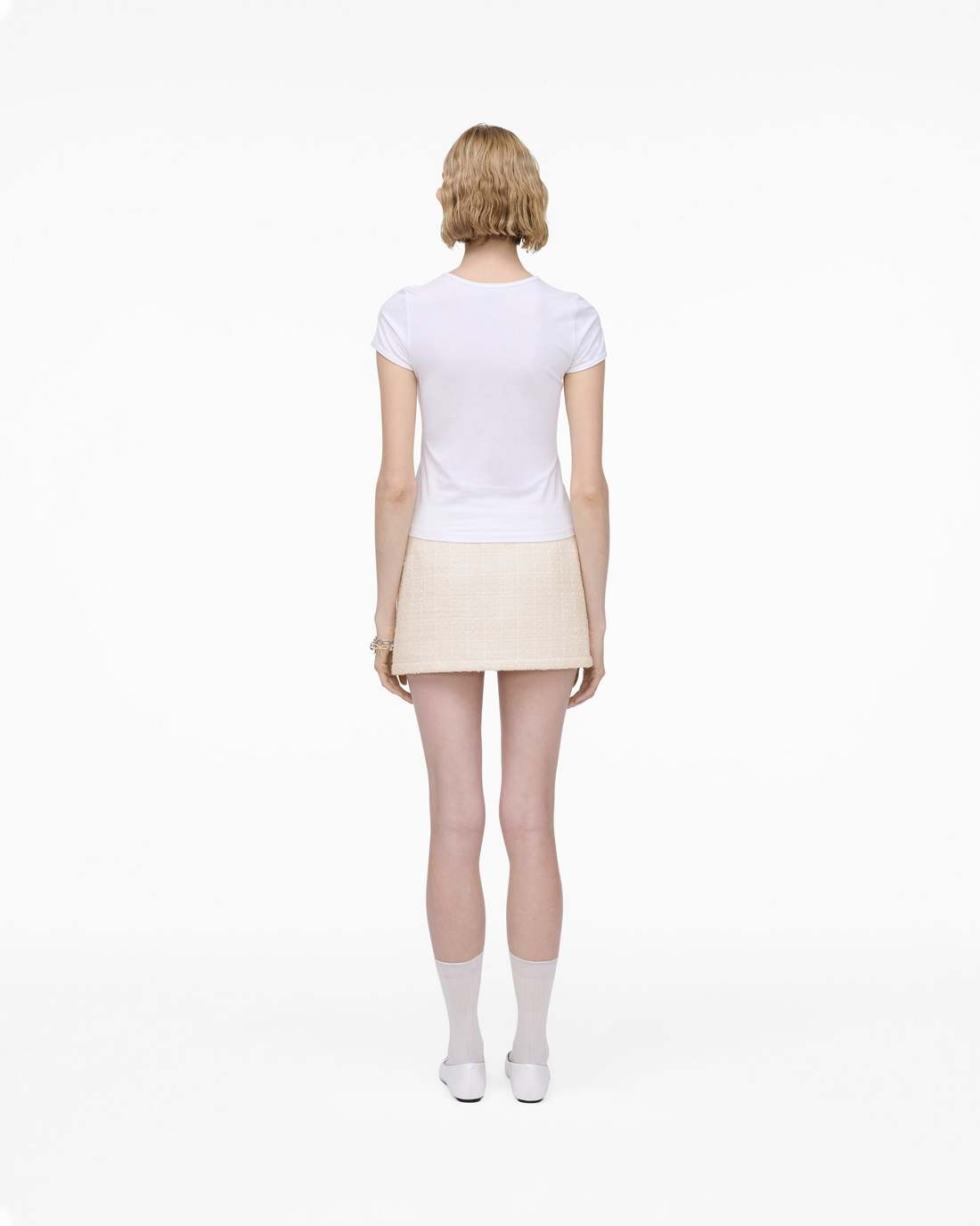 Charm Logo Shrunken Tee White Marc Jacobs