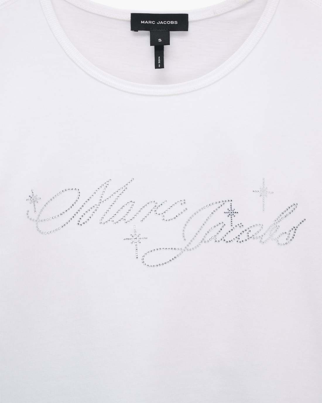 Charm Logo Shrunken Tee White Marc Jacobs