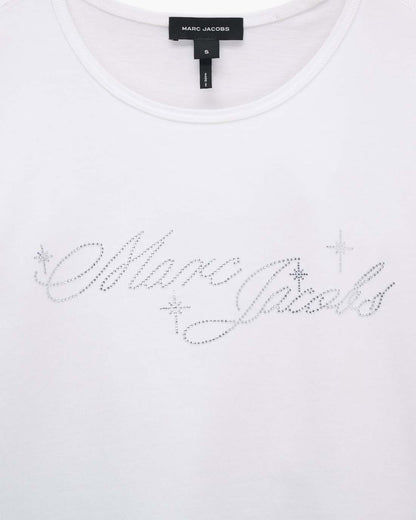 Charm Logo Shrunken Tee White Marc Jacobs