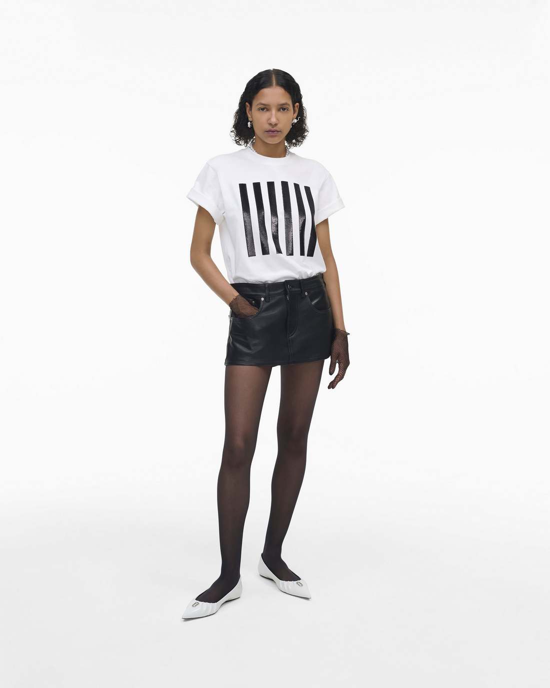 The Stripe Box Tee White Marc Jacobs