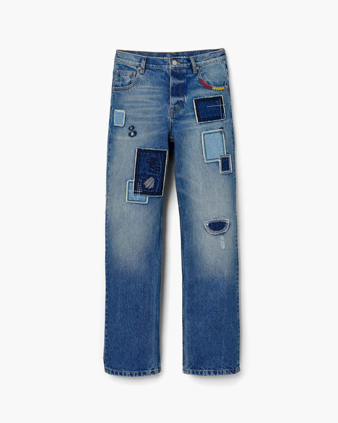 Patchwork Straight Jean Bright Indigo Marc Jacobs
