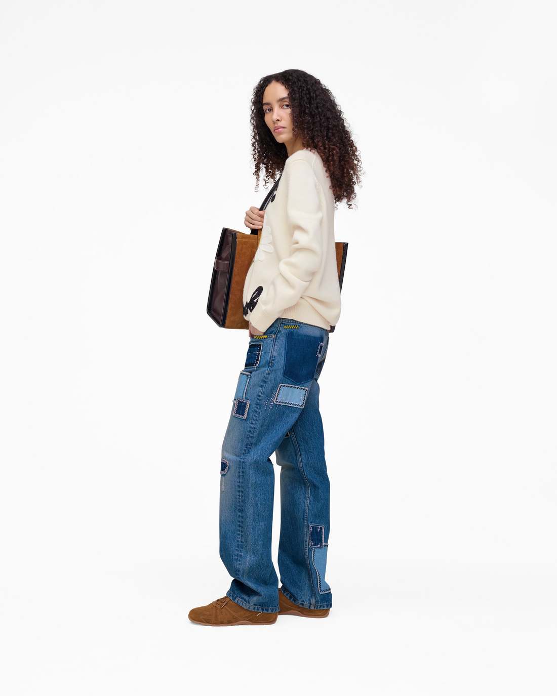 Patchwork Straight Jean Bright Indigo Marc Jacobs