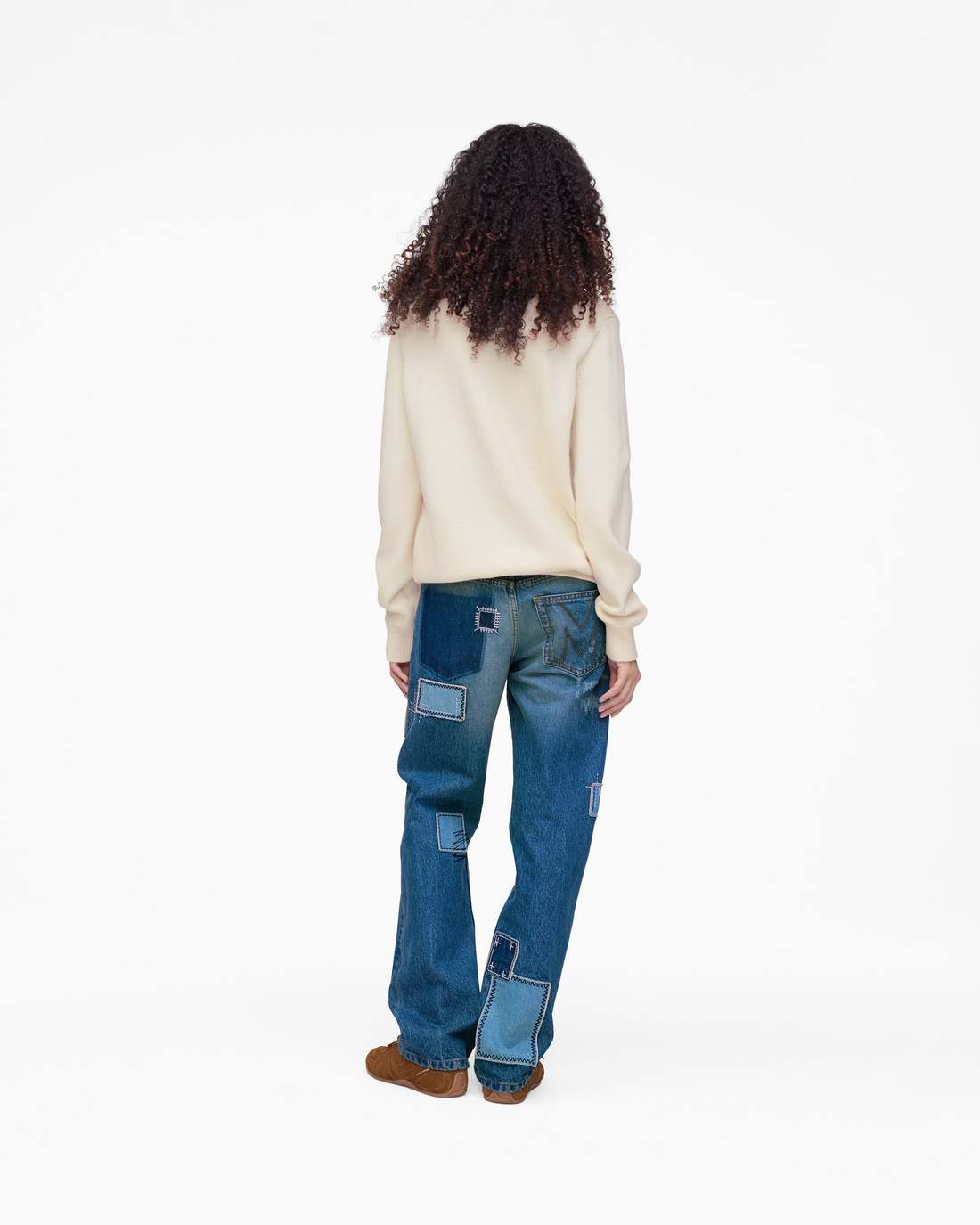 Patchwork Straight Jean Bright Indigo Marc Jacobs