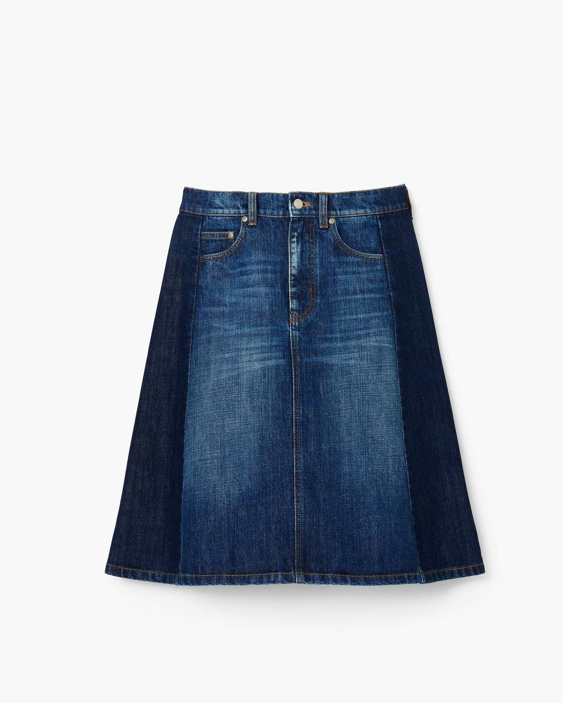 Two Tone Shadow Denim Skirt Dark Slub Indigo Marc Jacobs
