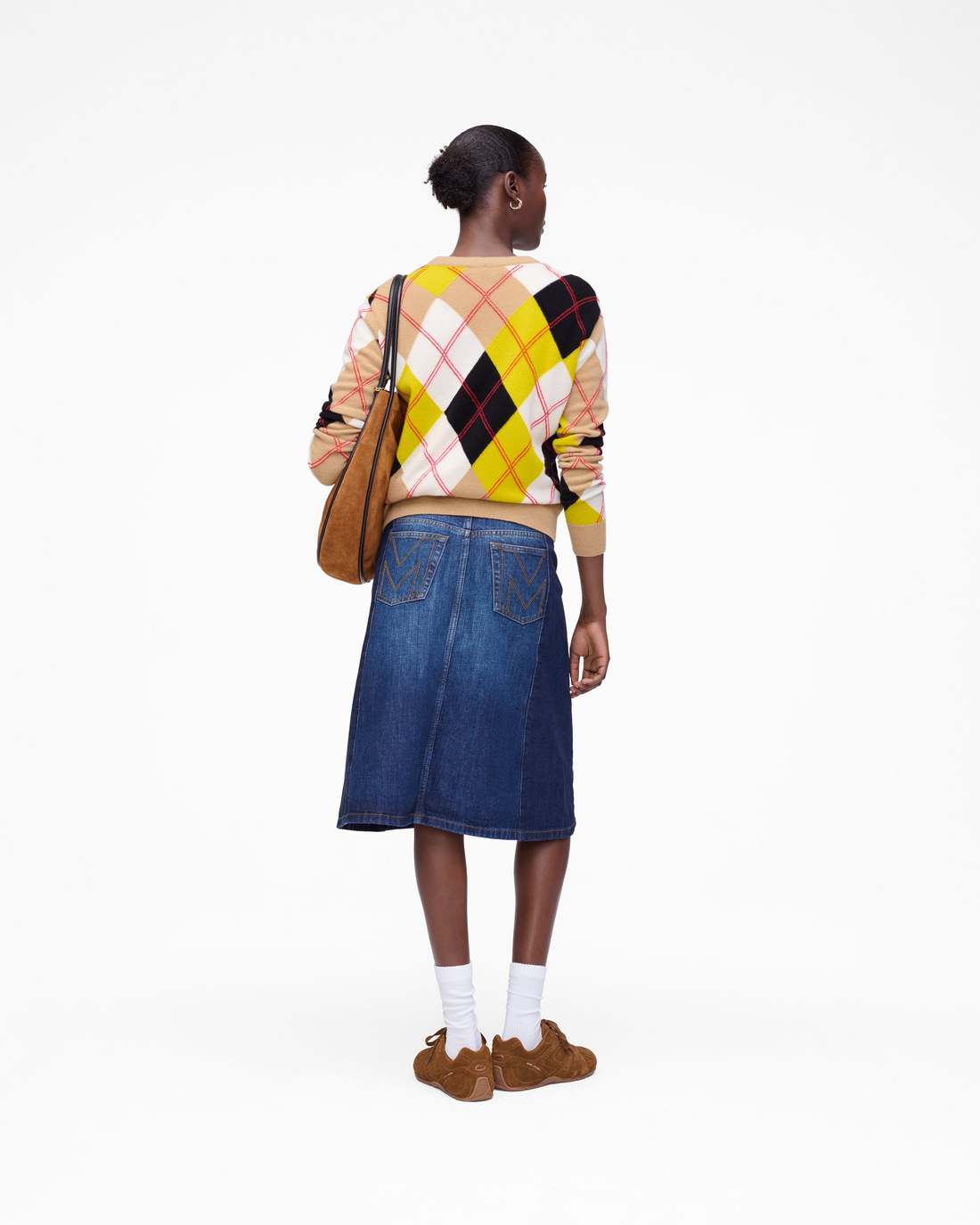 Two Tone Shadow Denim Skirt Dark Slub Indigo Marc Jacobs