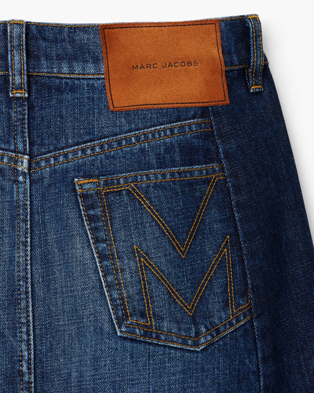Two Tone Shadow Denim Skirt Dark Slub Indigo Marc Jacobs
