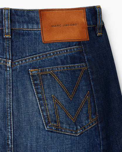 Two Tone Shadow Denim Skirt Dark Slub Indigo Marc Jacobs