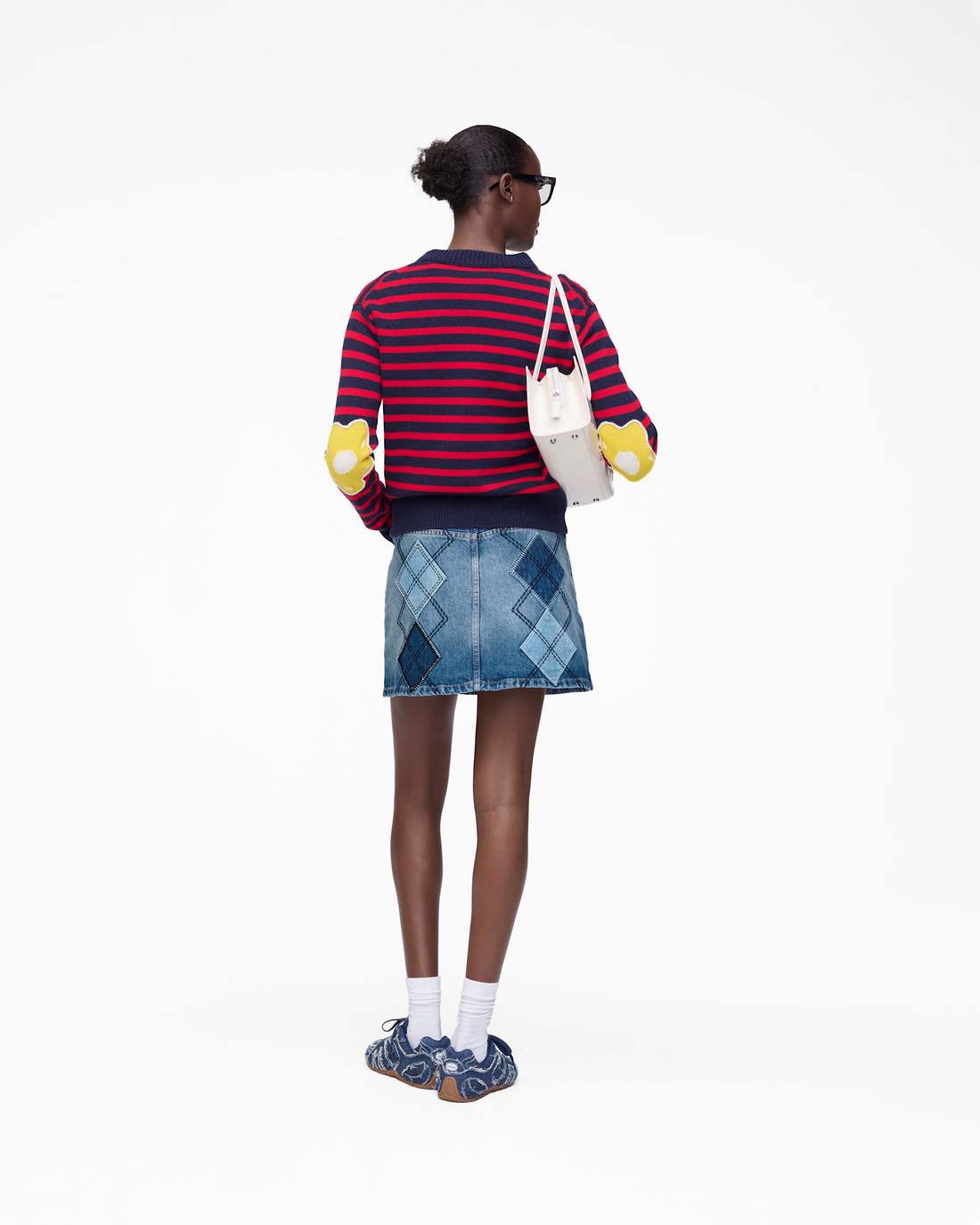 Argyle Patchwork Mini Skirt Bright Indigo Marc Jacobs