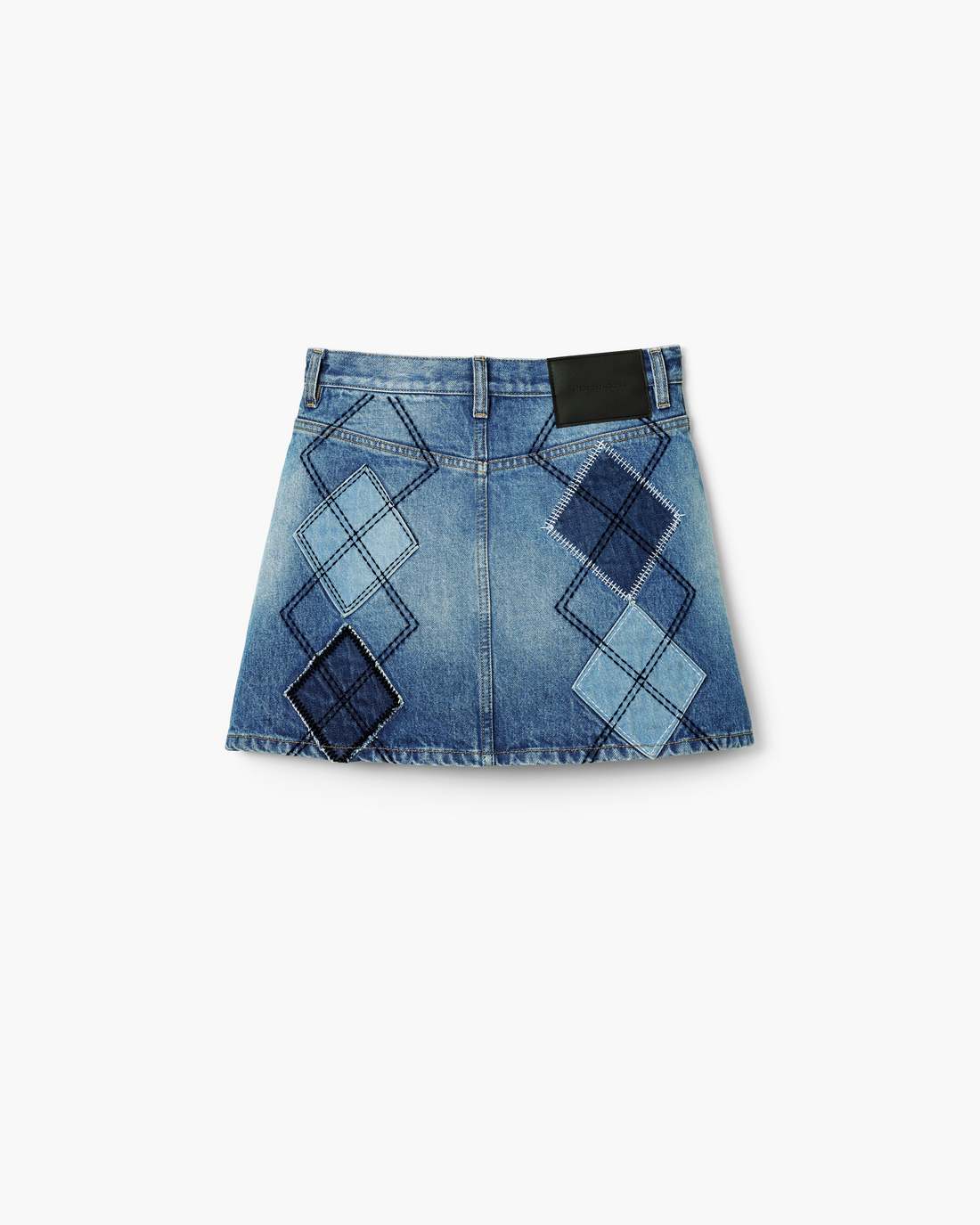 Argyle Patchwork Mini Skirt Bright Indigo Marc Jacobs