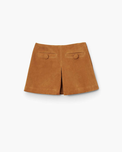 Suede Box Pleat Mini Skirt Copper Marc Jacobs