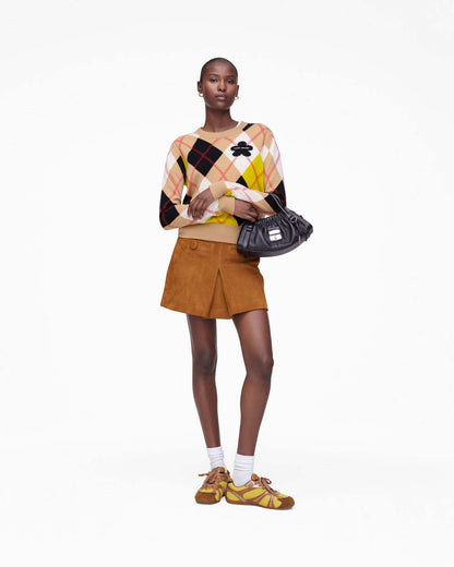 Suede Box Pleat Mini Skirt Copper Marc Jacobs
