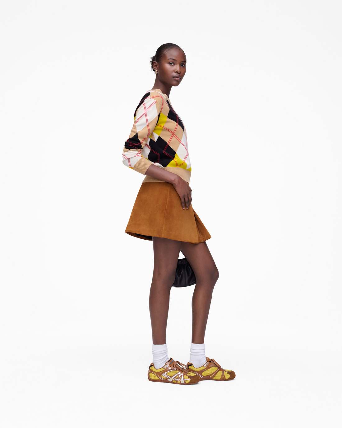 Suede Box Pleat Mini Skirt Copper Marc Jacobs