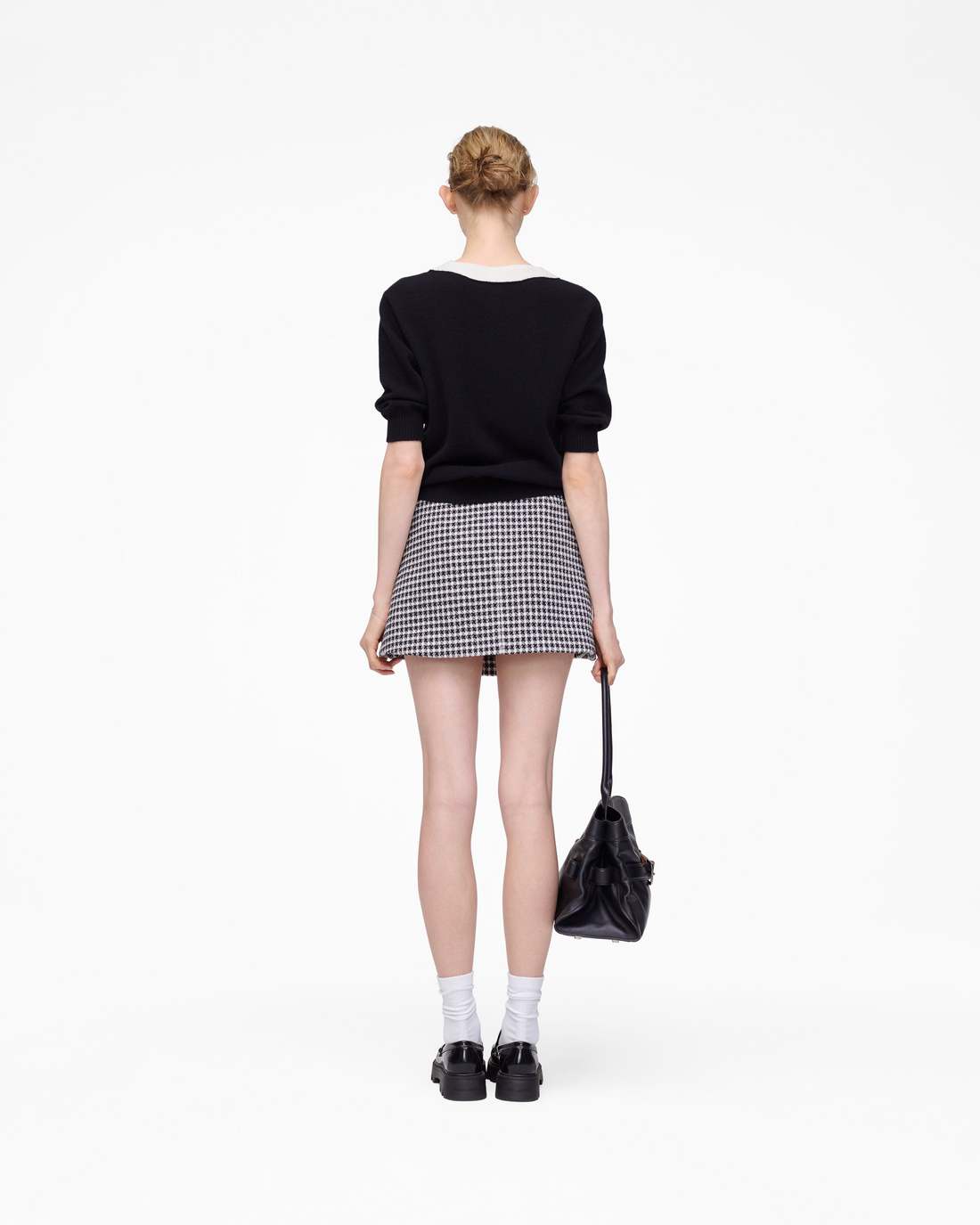 Gingham Tweed Mini Skirt Black Multi Marc Jacobs