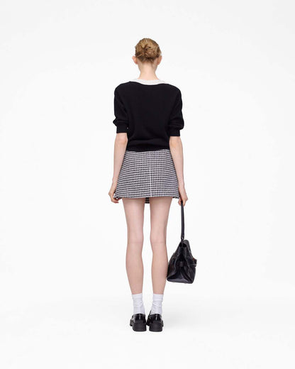 Gingham Tweed Mini Skirt Black Multi Marc Jacobs