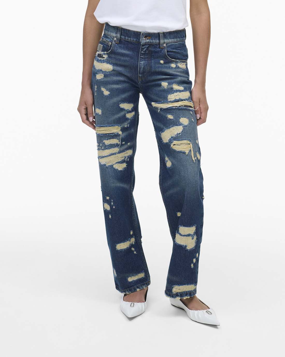 The Rip And Repair Straight Jean Punk Indigo Marc Jacobs