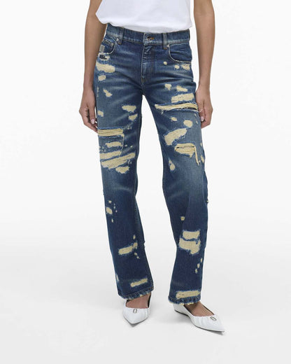The Rip And Repair Straight Jean Punk Indigo Marc Jacobs