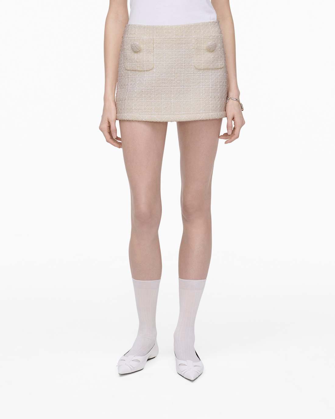 Tweed Mini Skirt Ivory Marc Jacobs