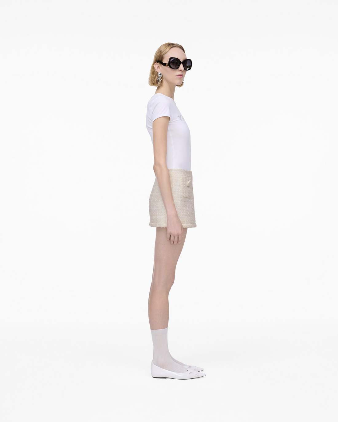 Tweed Mini Skirt Ivory Marc Jacobs