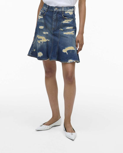 The Rip And Repair Fluted Mini Skirt Punk Indigo Marc Jacobs