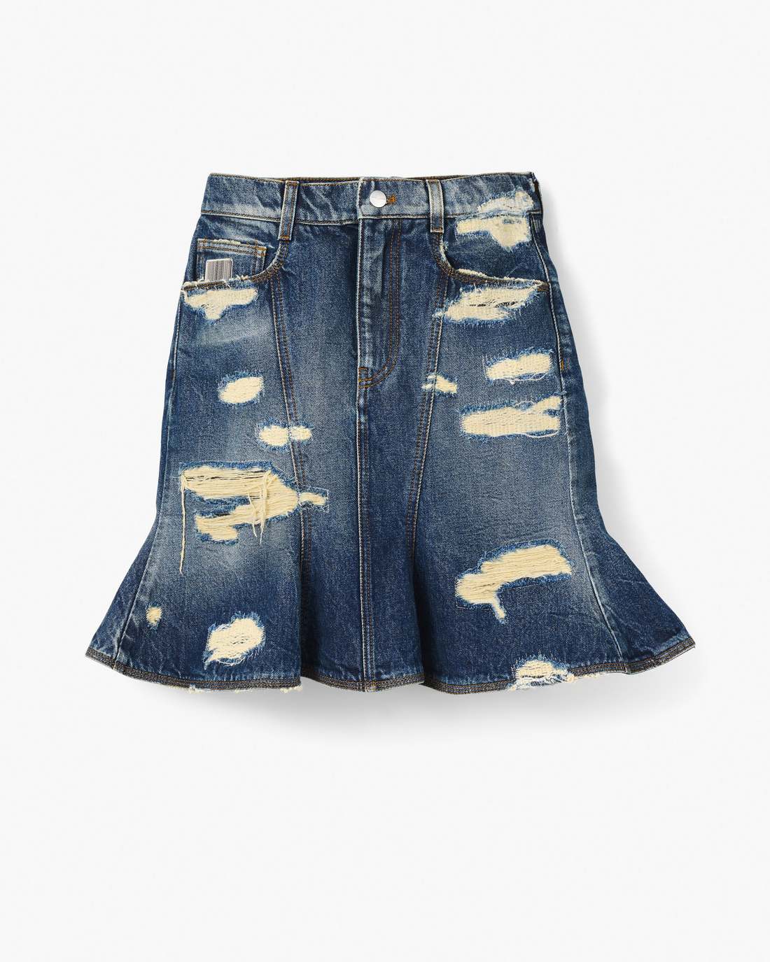 The Rip And Repair Fluted Mini Skirt Punk Indigo Marc Jacobs