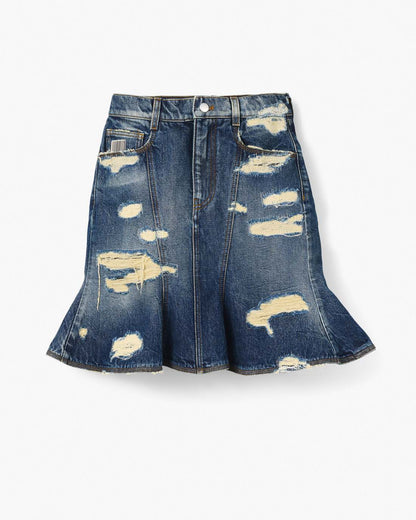 The Rip And Repair Fluted Mini Skirt Punk Indigo Marc Jacobs