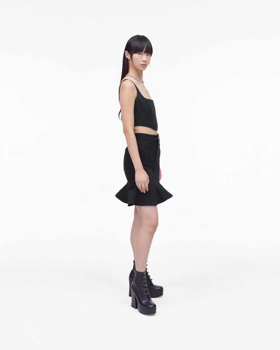 The Fluted Mini Skirt Black Marc Jacobs