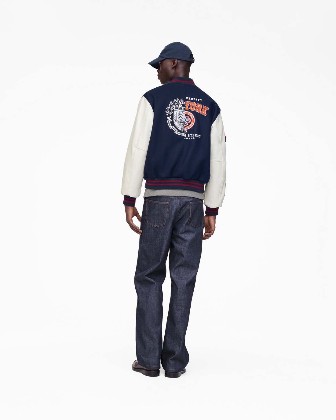 The A.P.C. X Marc Jacobs  Varsity Jacket Dark Navy/White Marc Jacobs