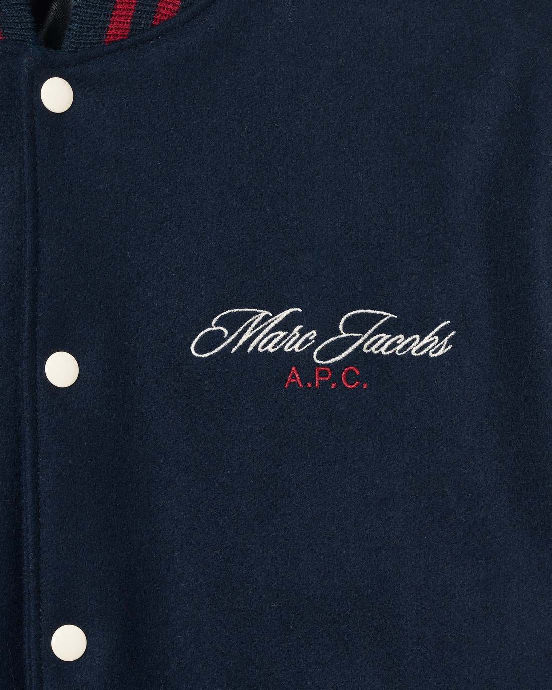 The A.P.C. X Marc Jacobs  Varsity Jacket Dark Navy/White Marc Jacobs