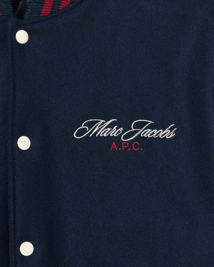 The A.P.C. X Marc Jacobs  Varsity Jacket Dark Navy/White Marc Jacobs
