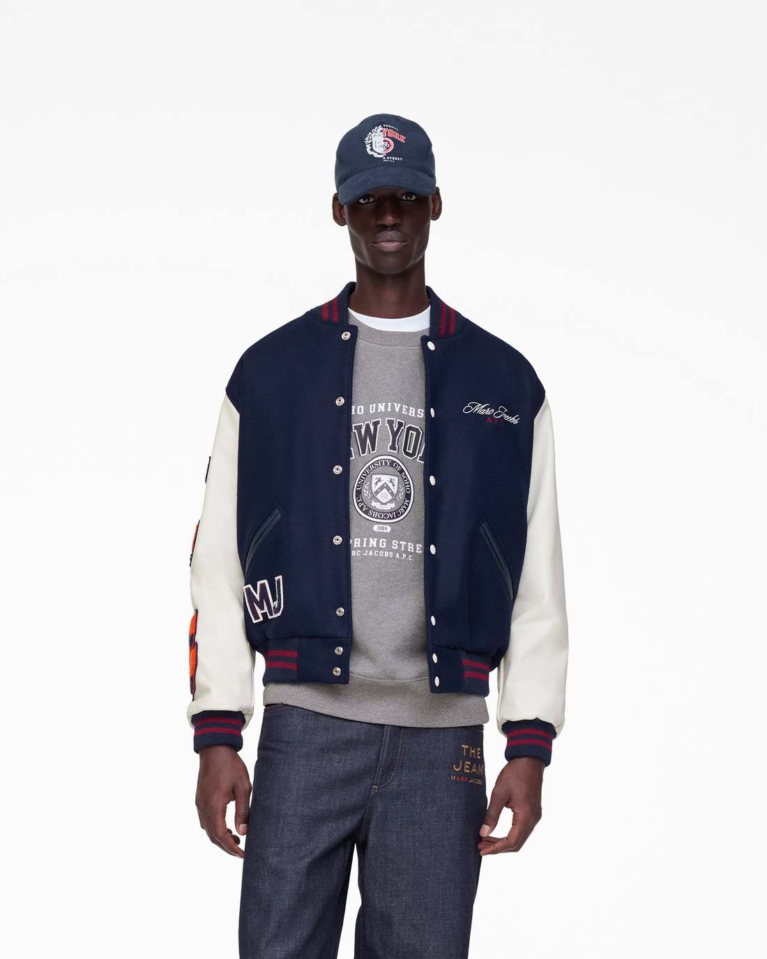 The A.P.C. X Marc Jacobs  Varsity Jacket Dark Navy/White Marc Jacobs