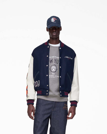 The A.P.C. X Marc Jacobs  Varsity Jacket Dark Navy/White Marc Jacobs