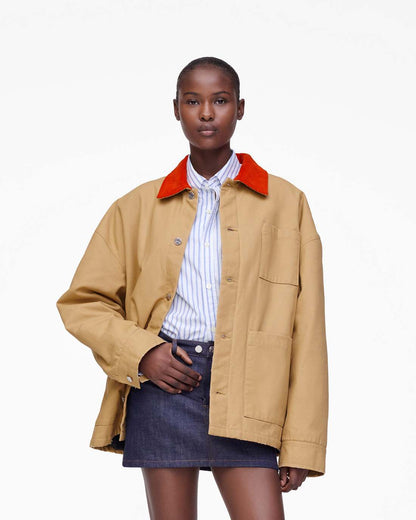 The A.P.C. X Marc Jacobs Stoned Canvas Unisex Jacket Camel Marc Jacobs