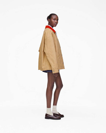 The A.P.C. X Marc Jacobs Stoned Canvas Unisex Jacket Camel Marc Jacobs